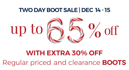 Boot Sale Up to 65% off extra 30% off!